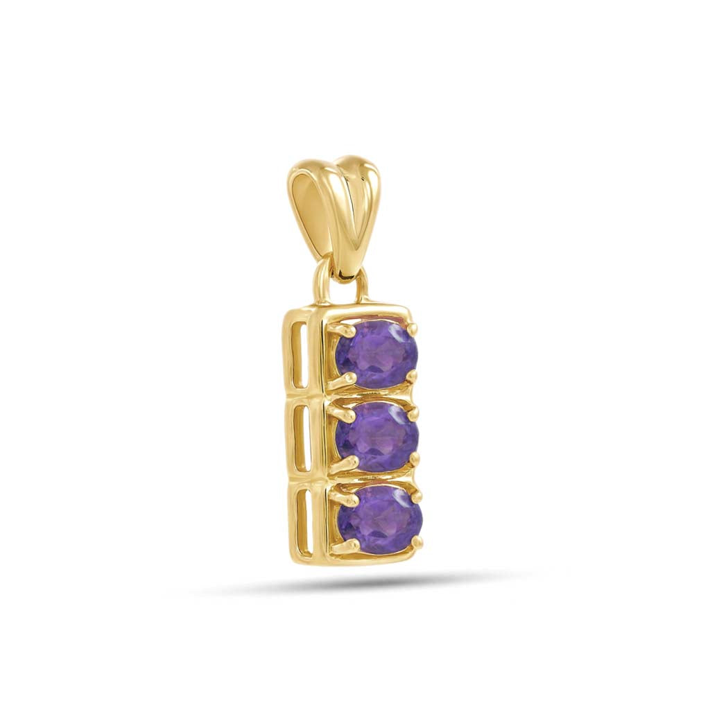 Amethyst Oval Pendant with Prong Setting