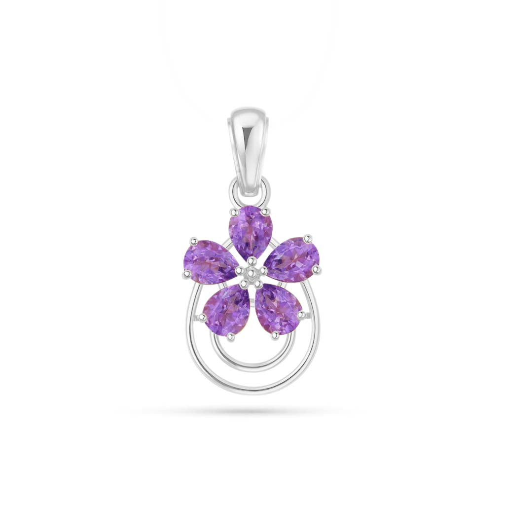 Amethyst Pendant Pear with Prong Setting