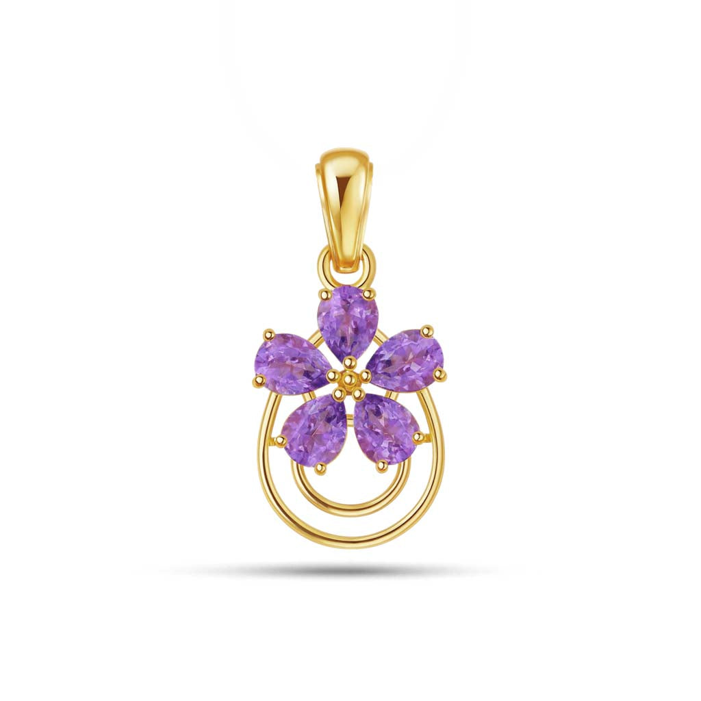 Amethyst Pendant Pear with Prong Setting