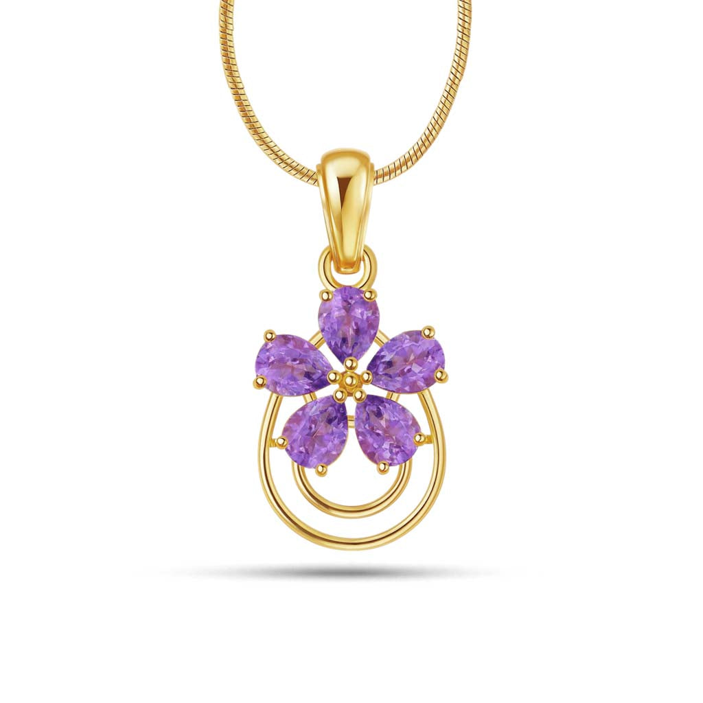 Amethyst Pendant Pear with Prong Setting