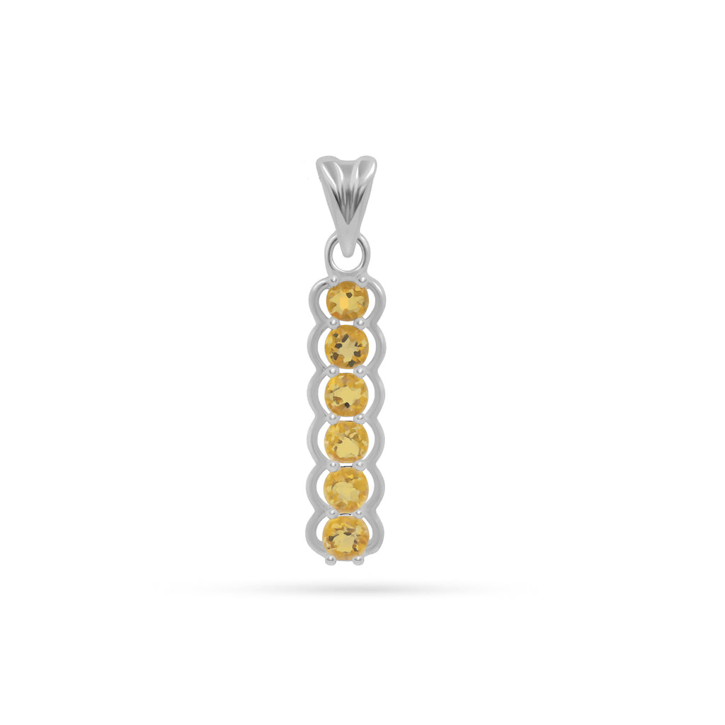 Citrine Round Pendant with Prong Setting