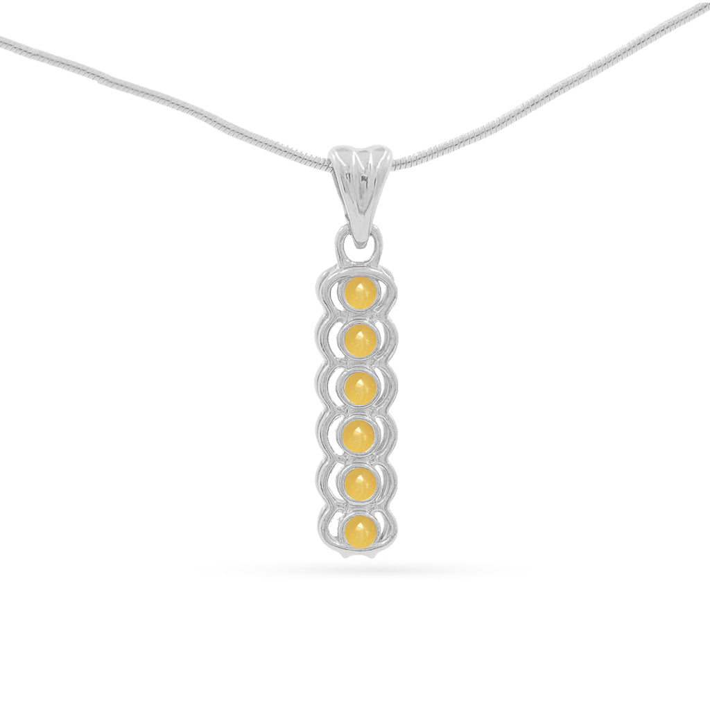 Citrine Round Pendant with Prong Setting