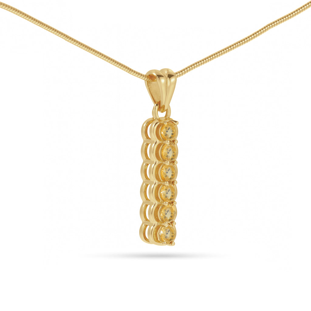 Citrine Round Pendant with Prong Setting