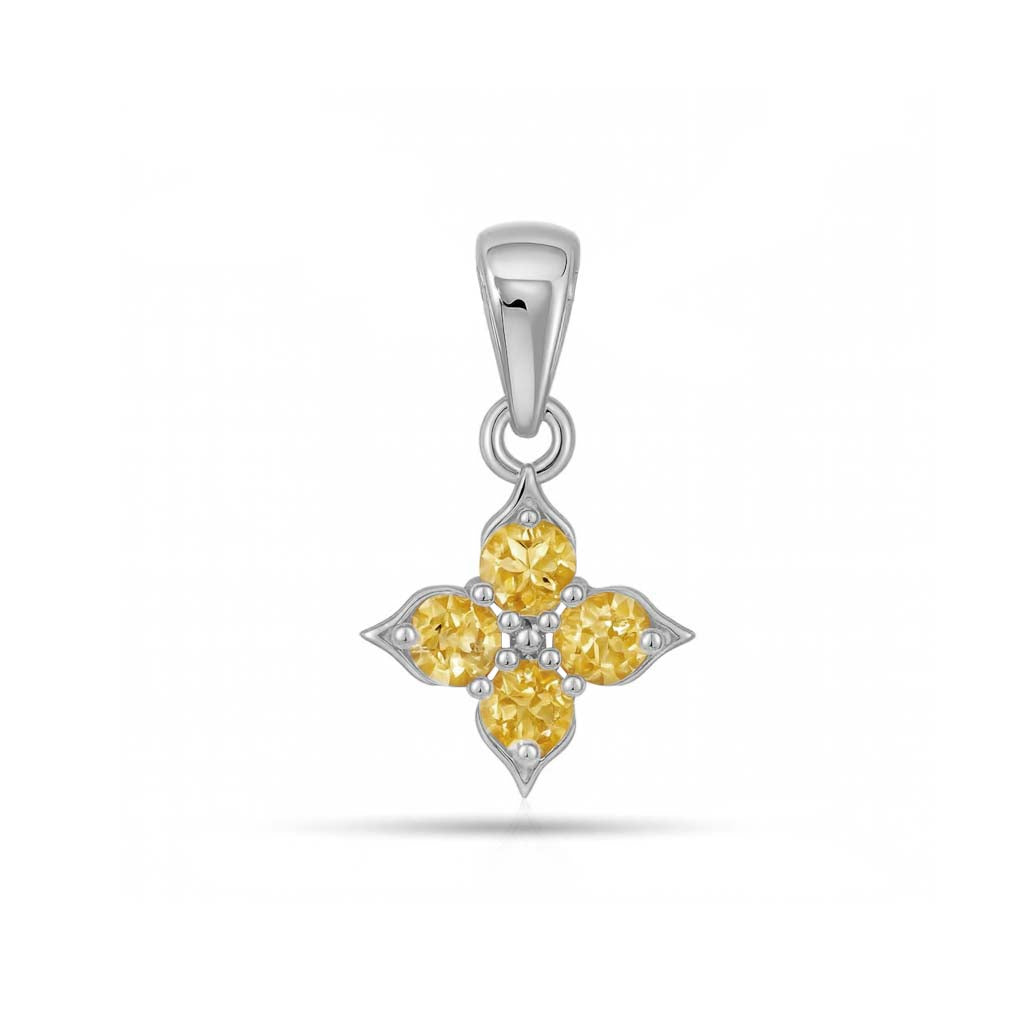 Citrine Round Pendant with Prong Setting