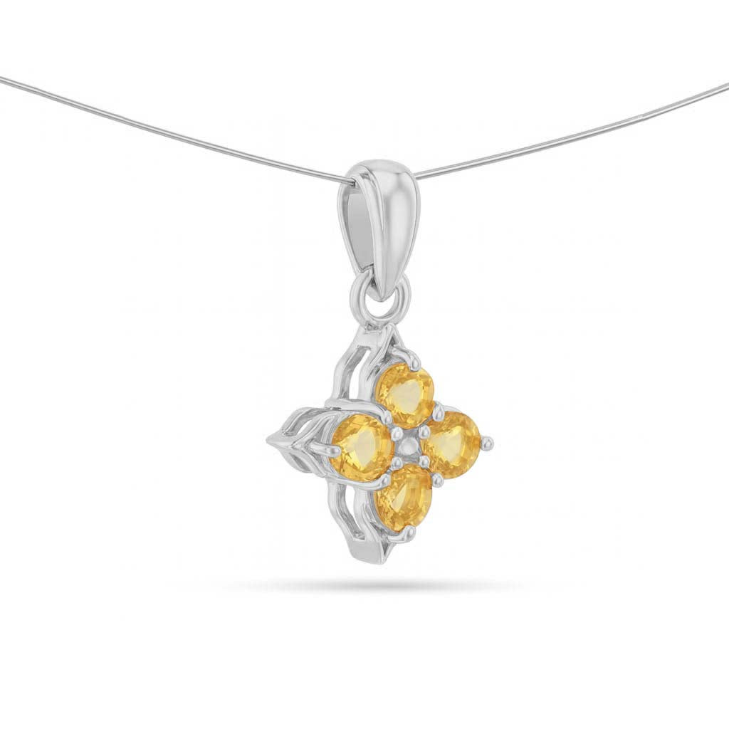 Citrine Round Pendant with Prong Setting