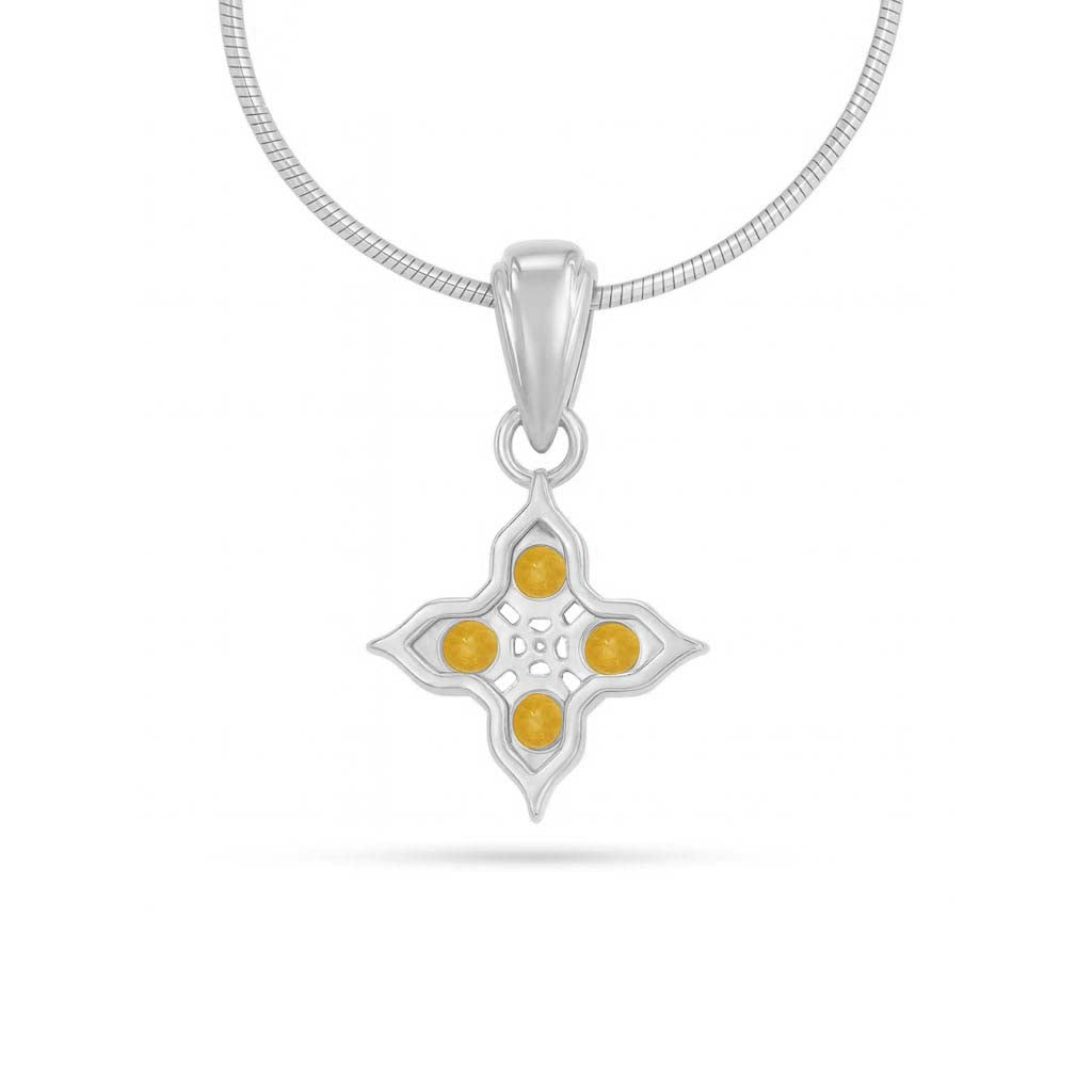 Citrine Round Pendant with Prong Setting