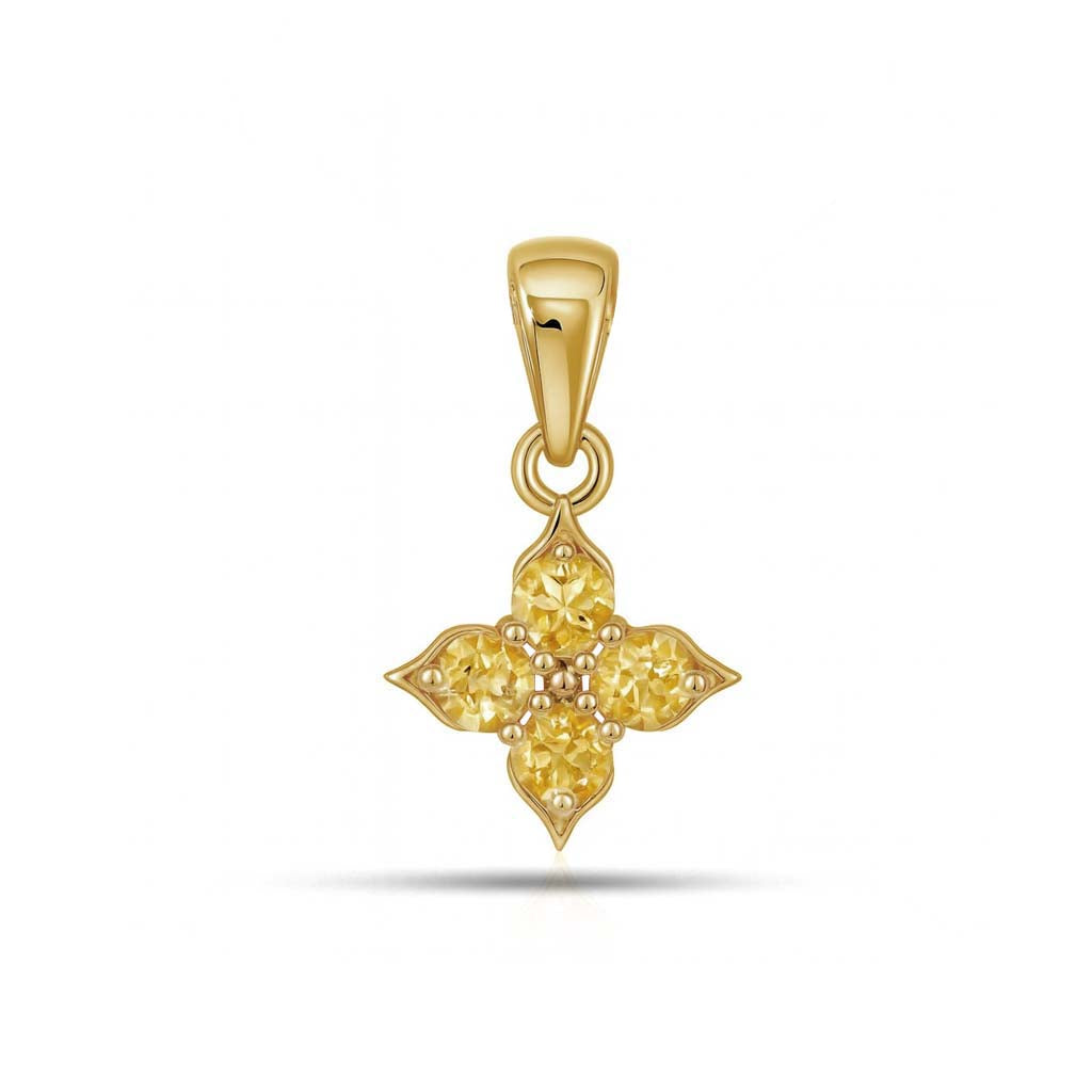 Citrine Round Pendant with Prong Setting