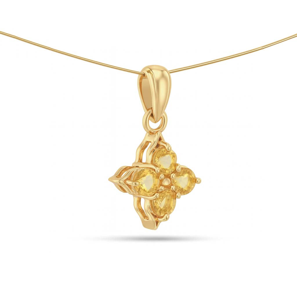 Citrine Round Pendant with Prong Setting