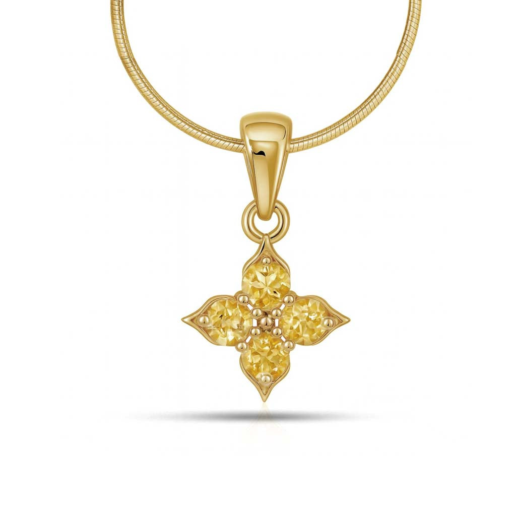 Citrine Round Pendant with Prong Setting