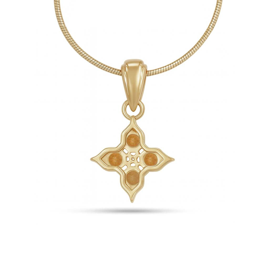 Citrine Round Pendant with Prong Setting