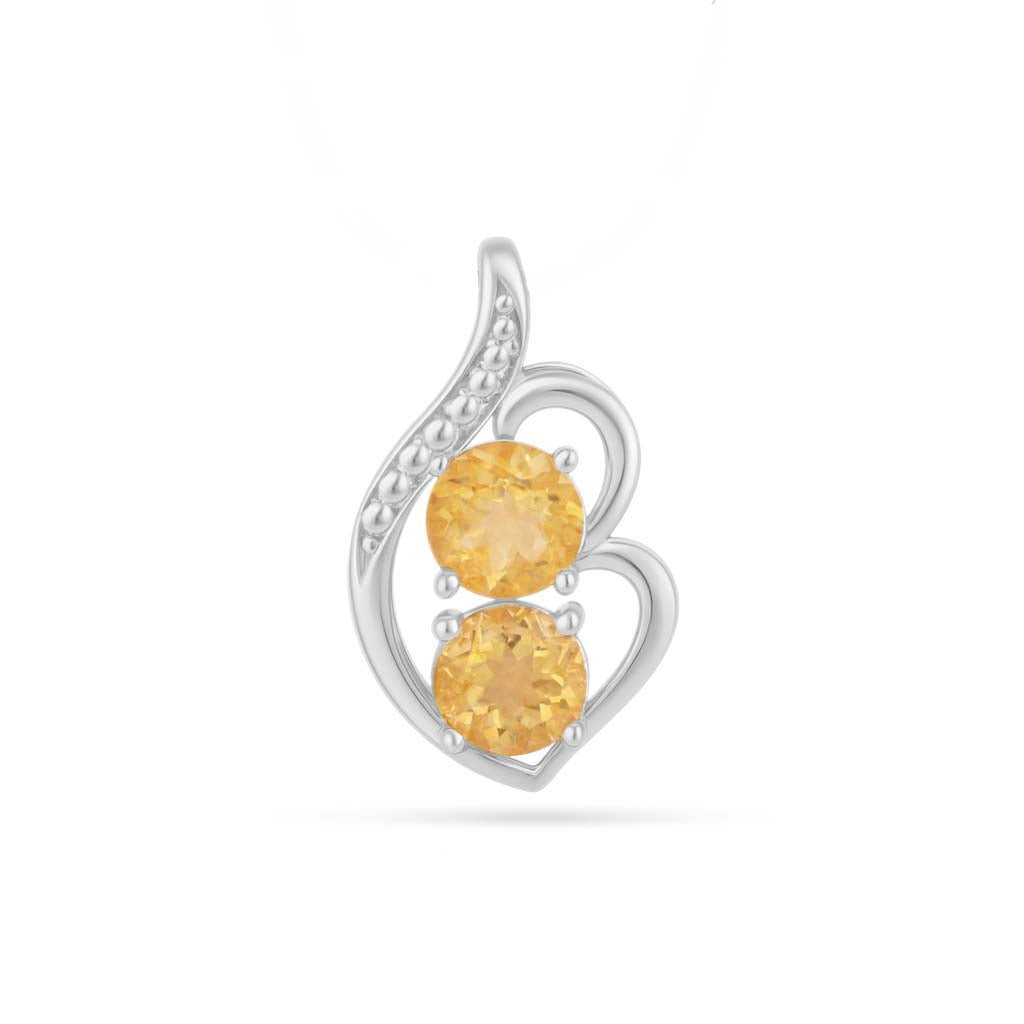 Citrine Round Pendant with Prong Setting