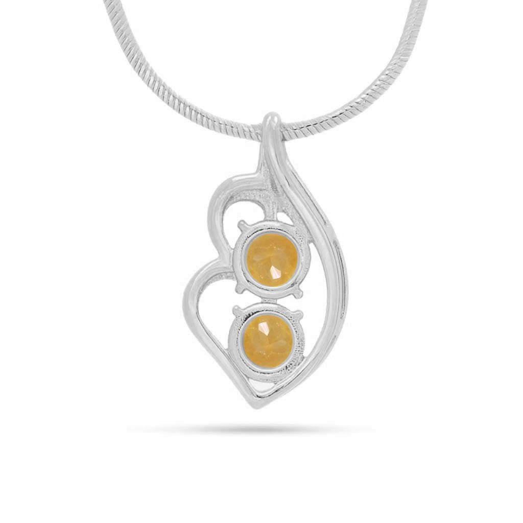 Citrine Round Pendant with Prong Setting