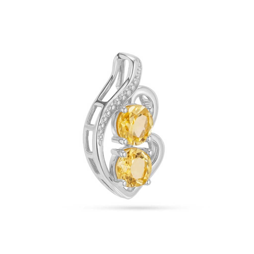 Citrine Round Pendant with Prong Setting