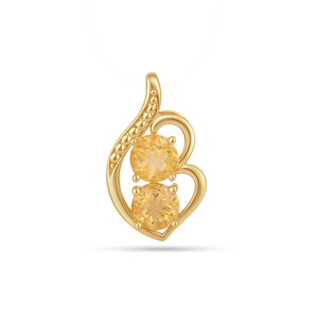 Citrine Round Pendant with Prong Setting