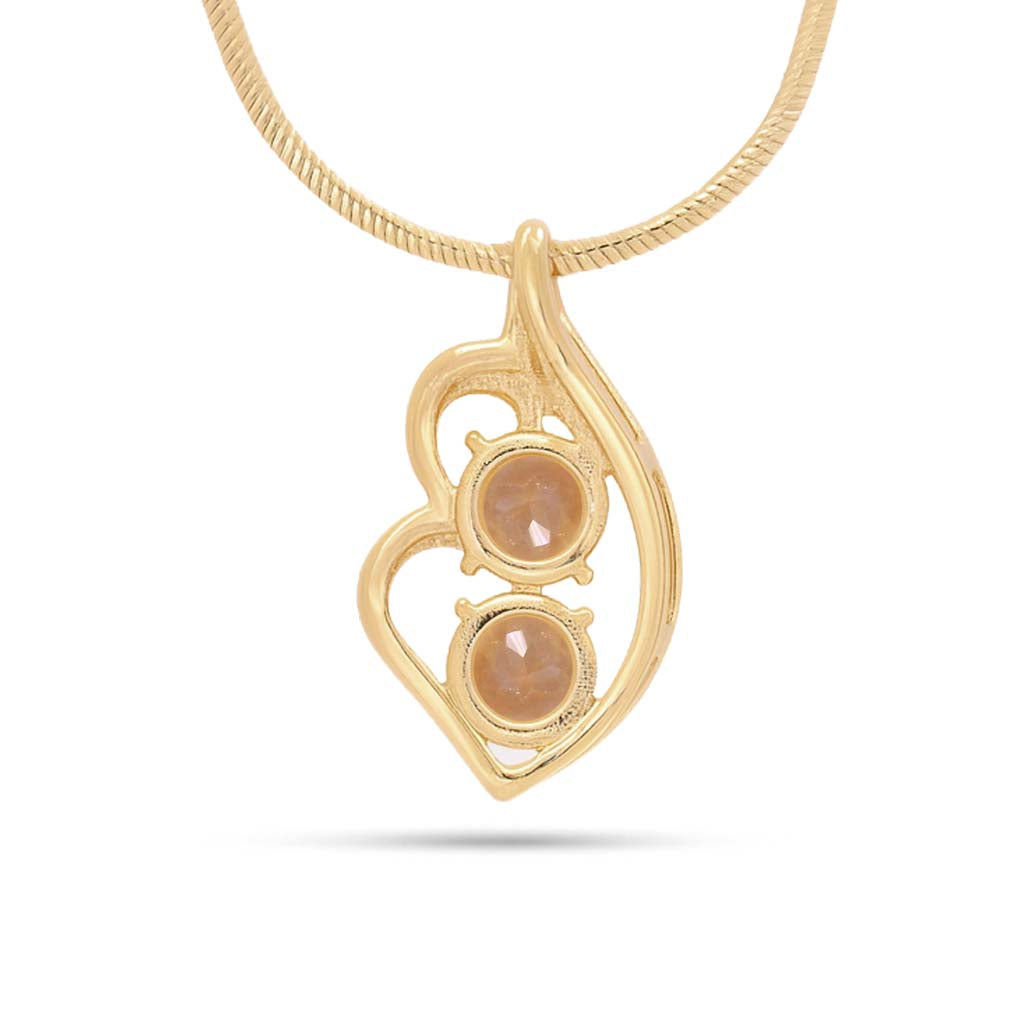 Citrine Round Pendant with Prong Setting