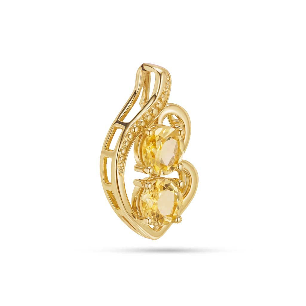 Citrine Round Pendant with Prong Setting
