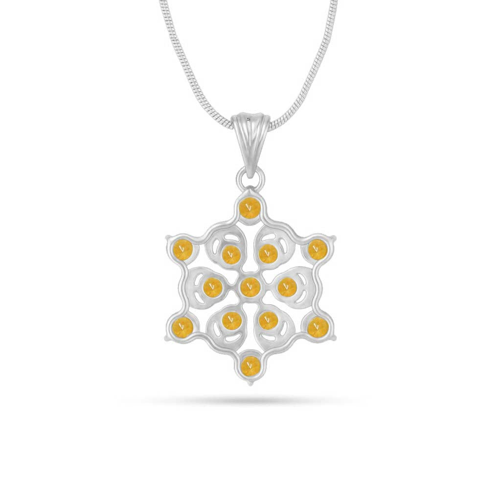 Citrine Round Pendant with Prong Setting