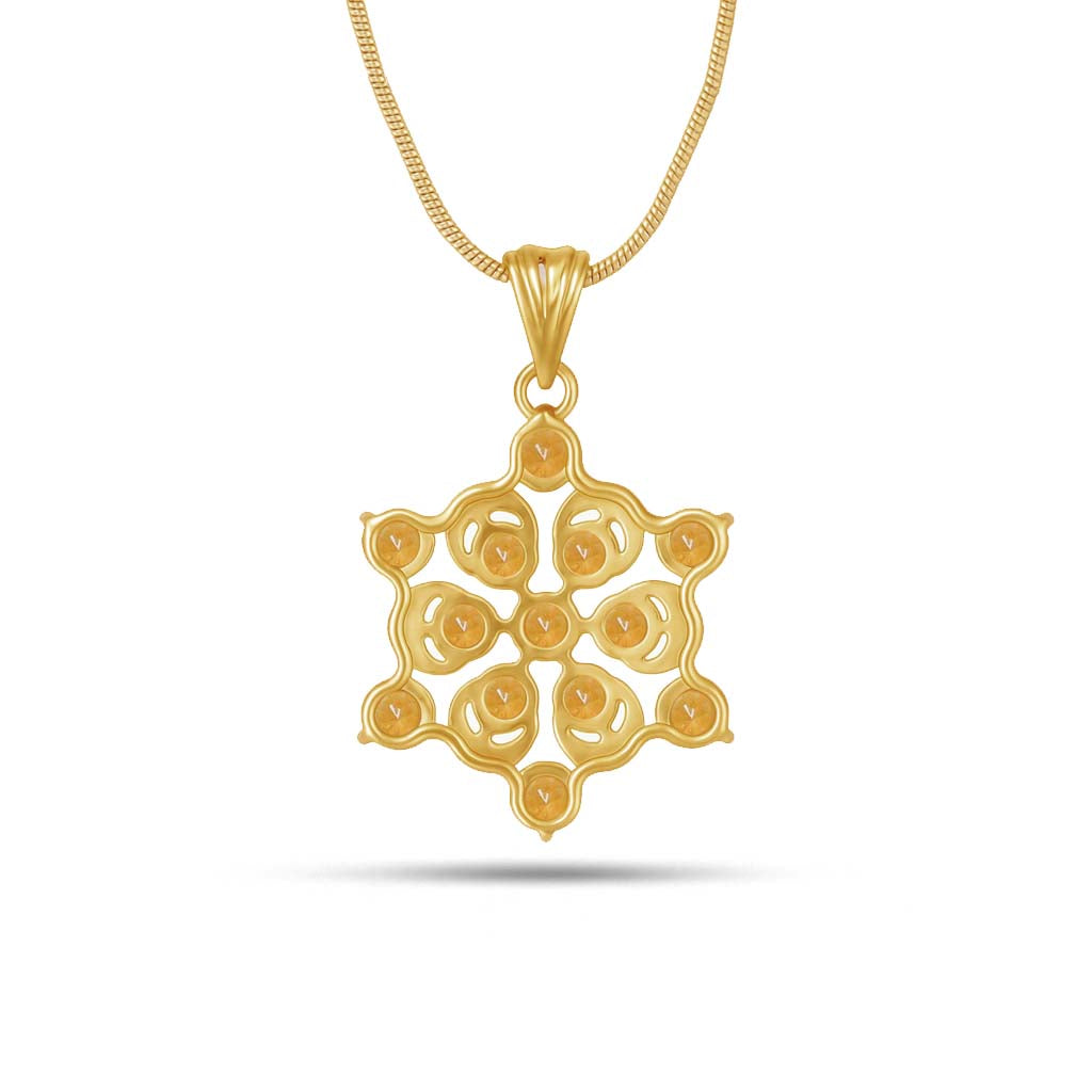 Citrine Round Pendant with Prong Setting