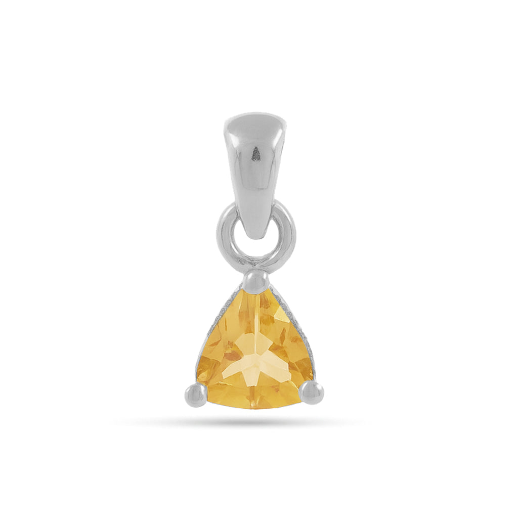 Citrine Trillion Pendant with Prong Setting
