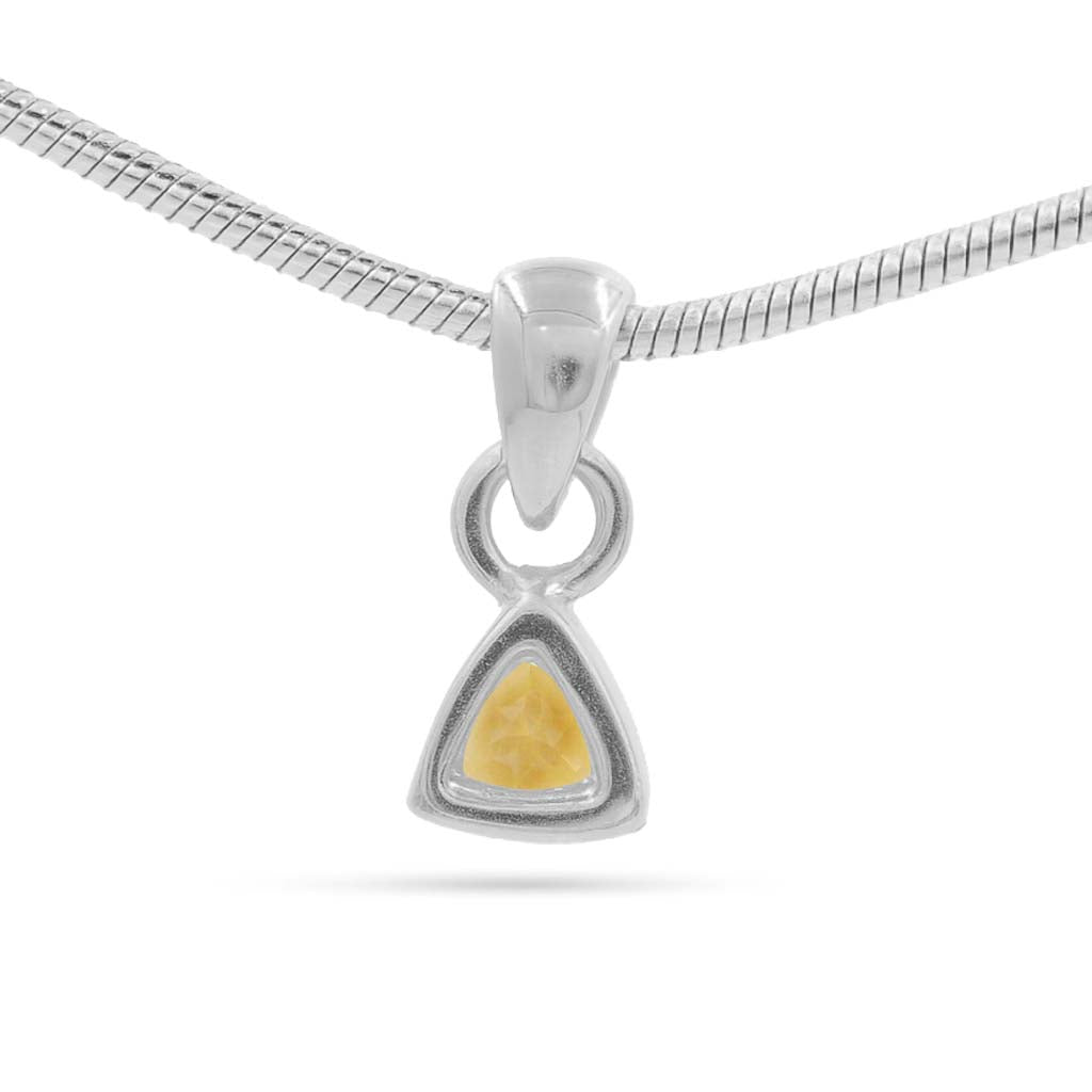 Citrine Trillion Pendant with Prong Setting