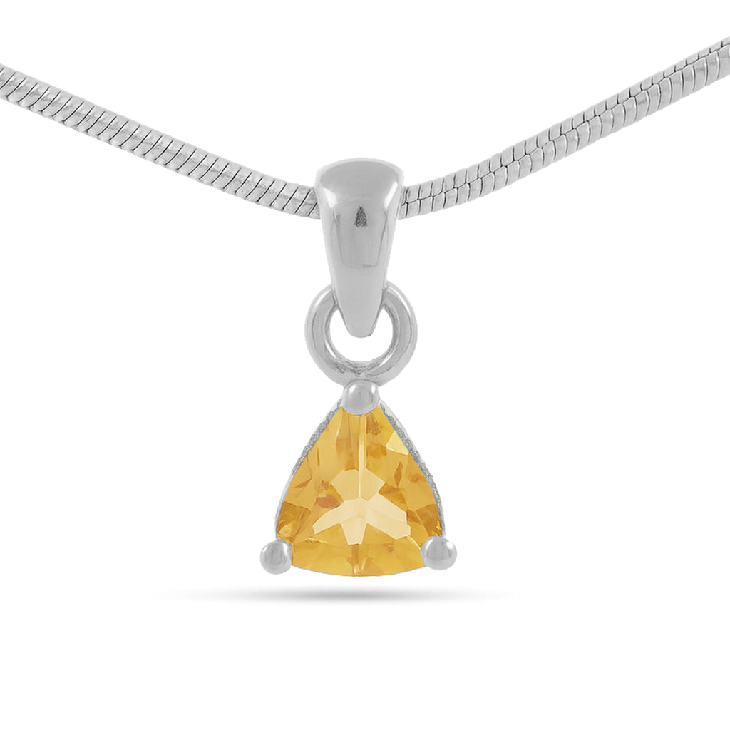 Citrine Trillion Pendant with Prong Setting