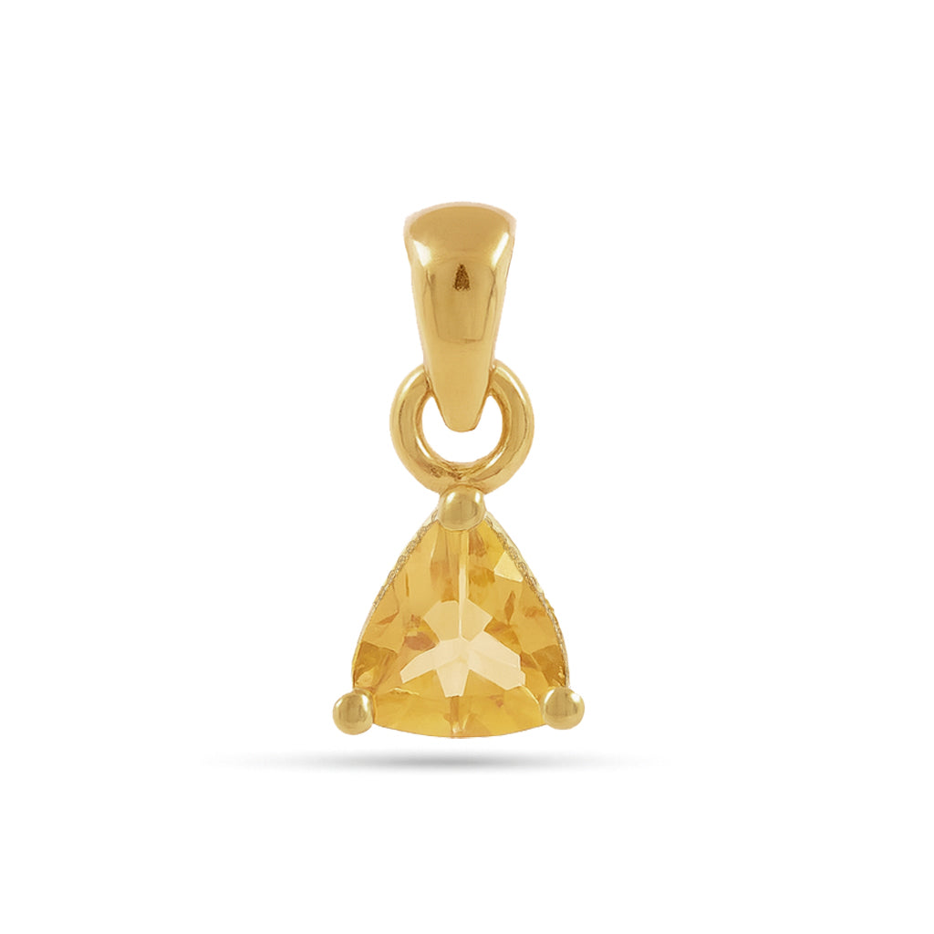 Citrine Trillion Pendant with Prong Setting