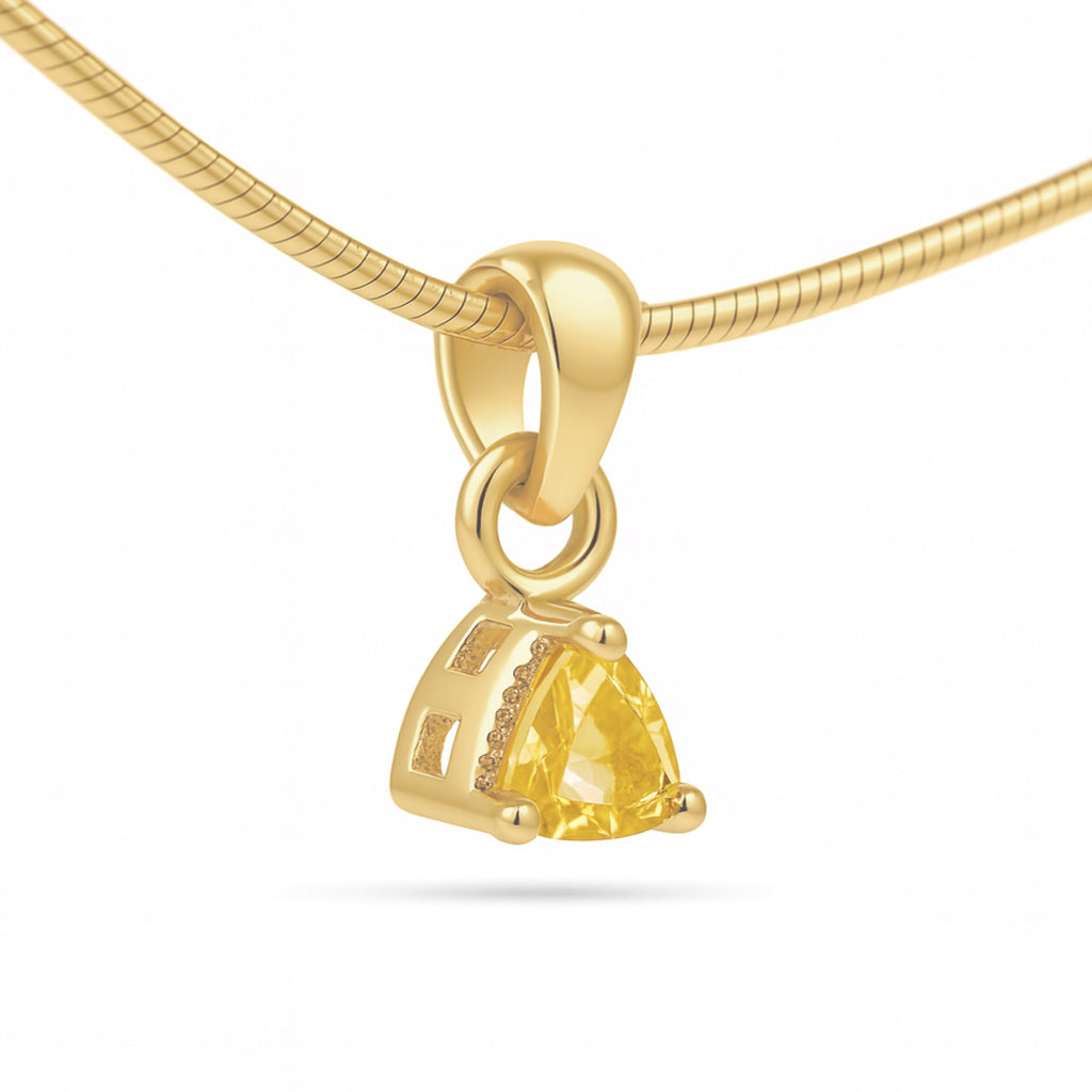 Citrine Trillion Pendant with Prong Setting
