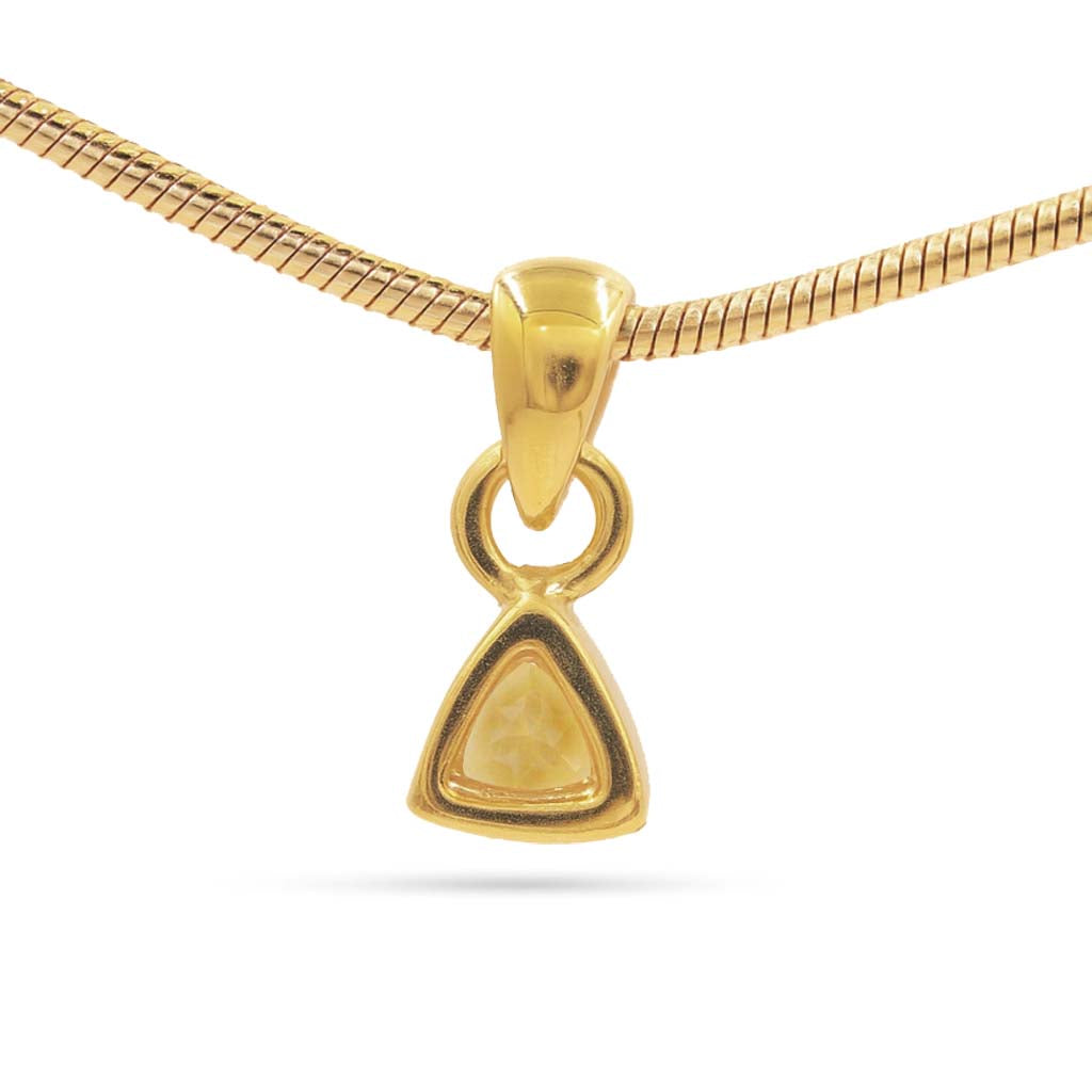 Citrine Trillion Pendant with Prong Setting