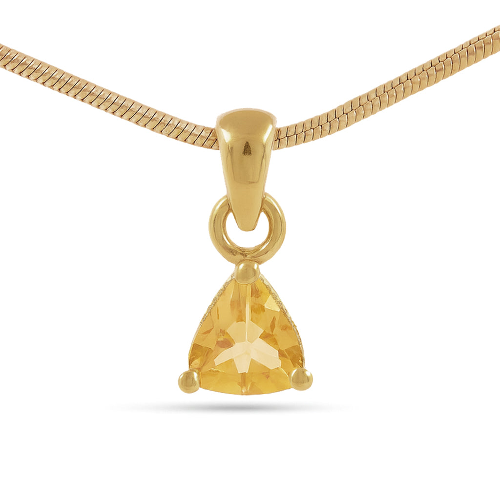 Citrine Trillion Pendant with Prong Setting