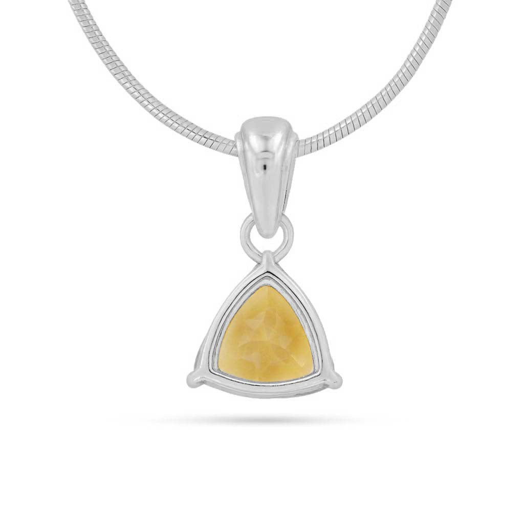 Citrine Trillion  Pendant with Prong Setting