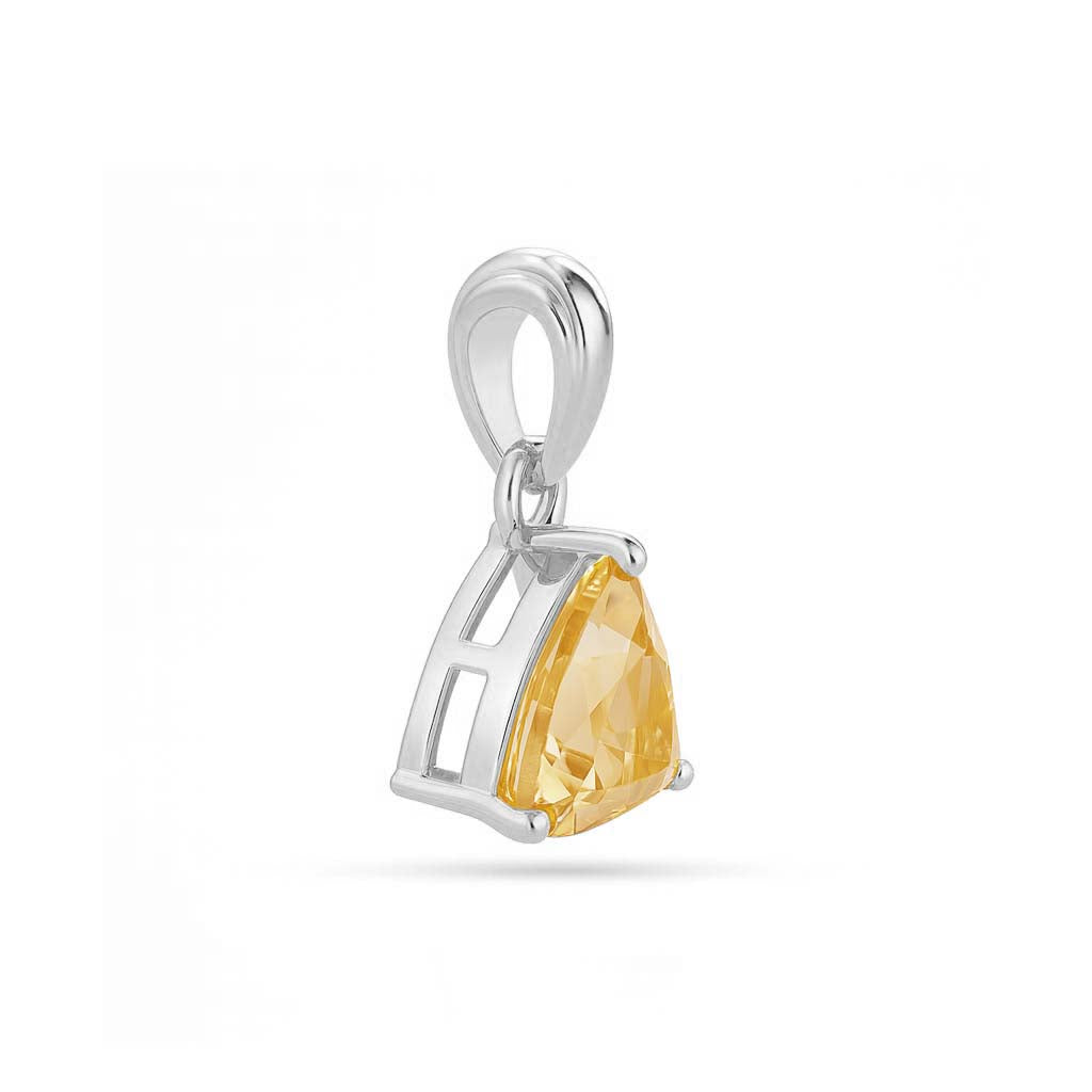 Citrine Trillion  Pendant with Prong Setting