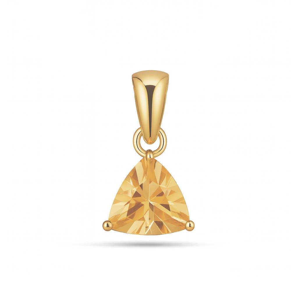 Citrine Trillion  Pendant with Prong Setting