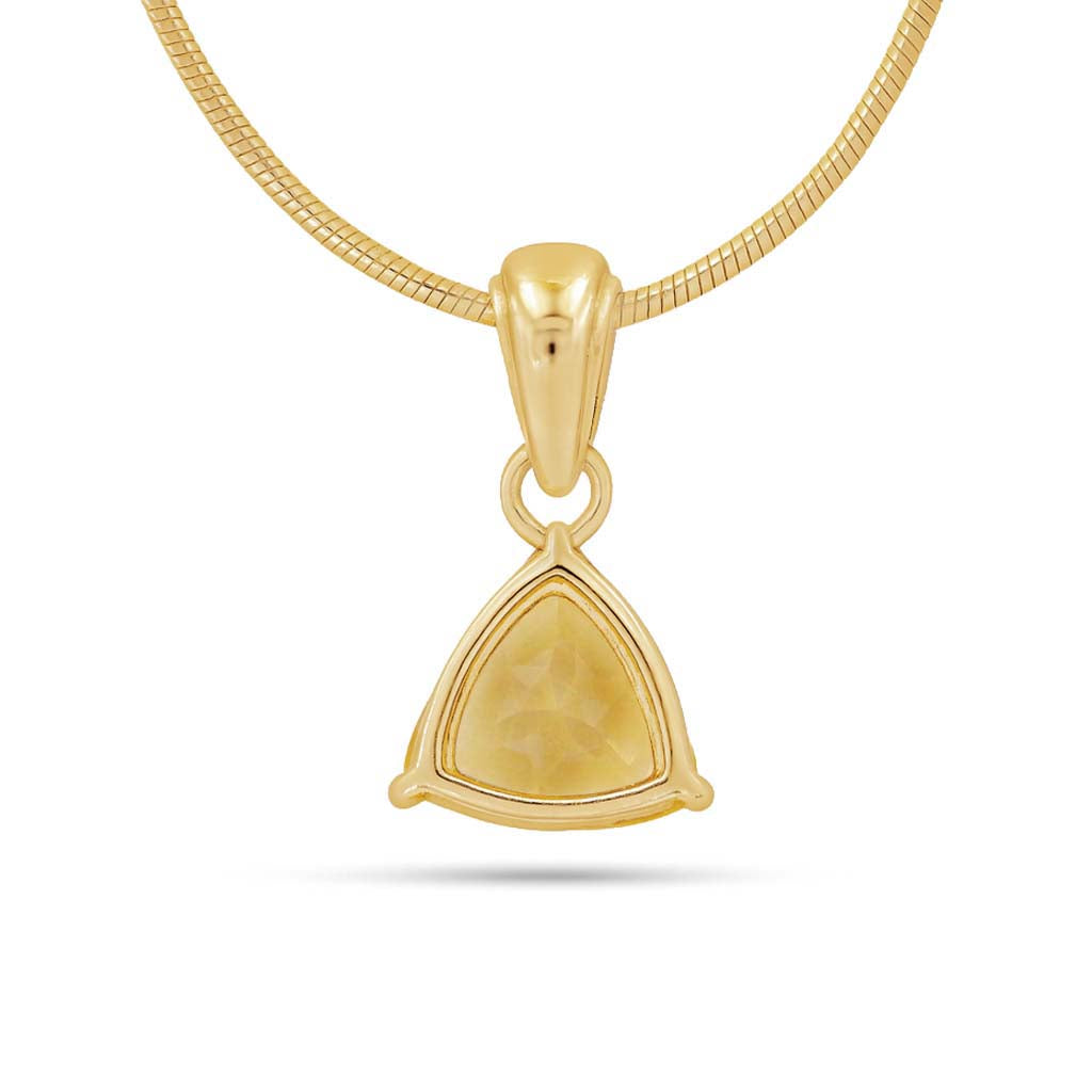 Citrine Trillion  Pendant with Prong Setting