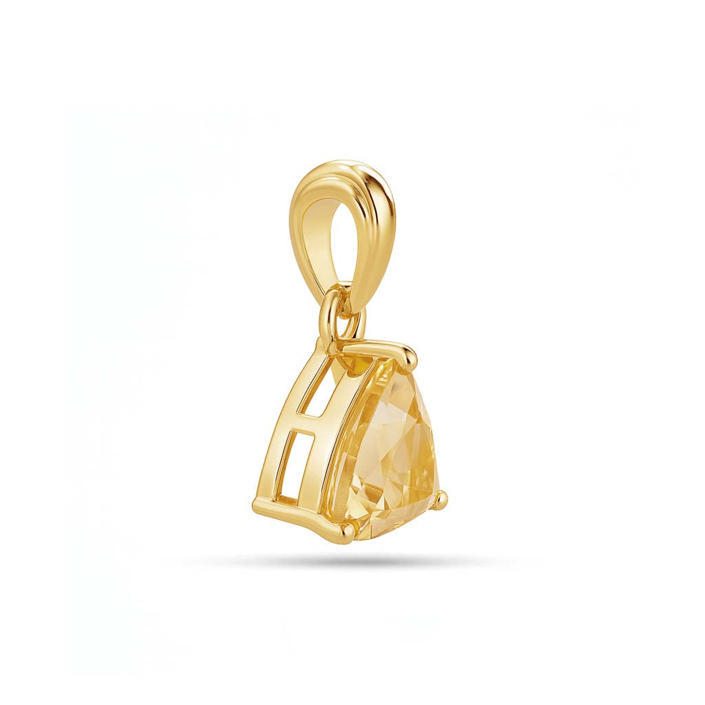 Citrine Trillion  Pendant with Prong Setting