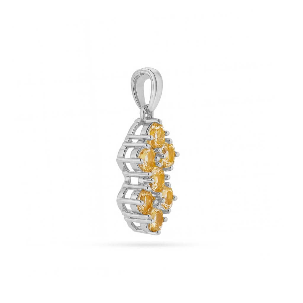 Citrine  Round Pendant with Prong Setting
