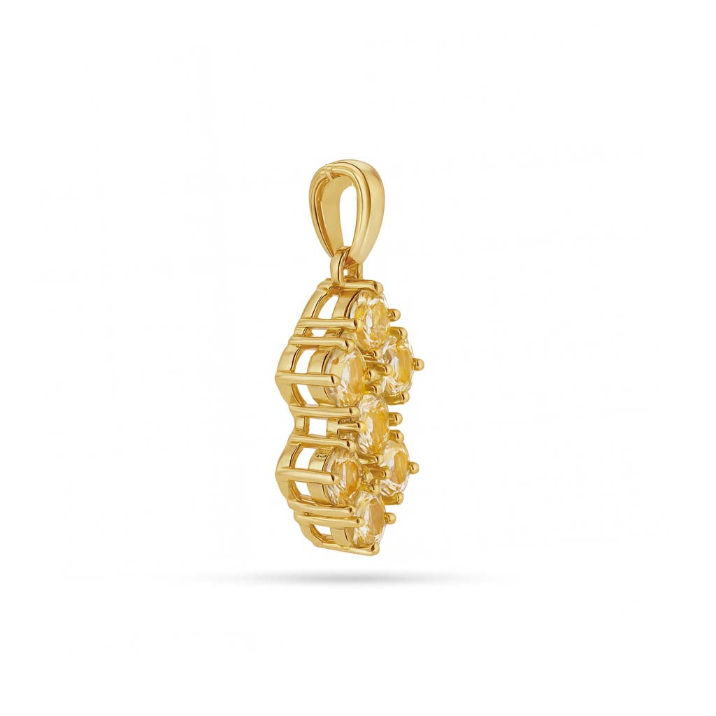 Citrine  Round Pendant with Prong Setting
