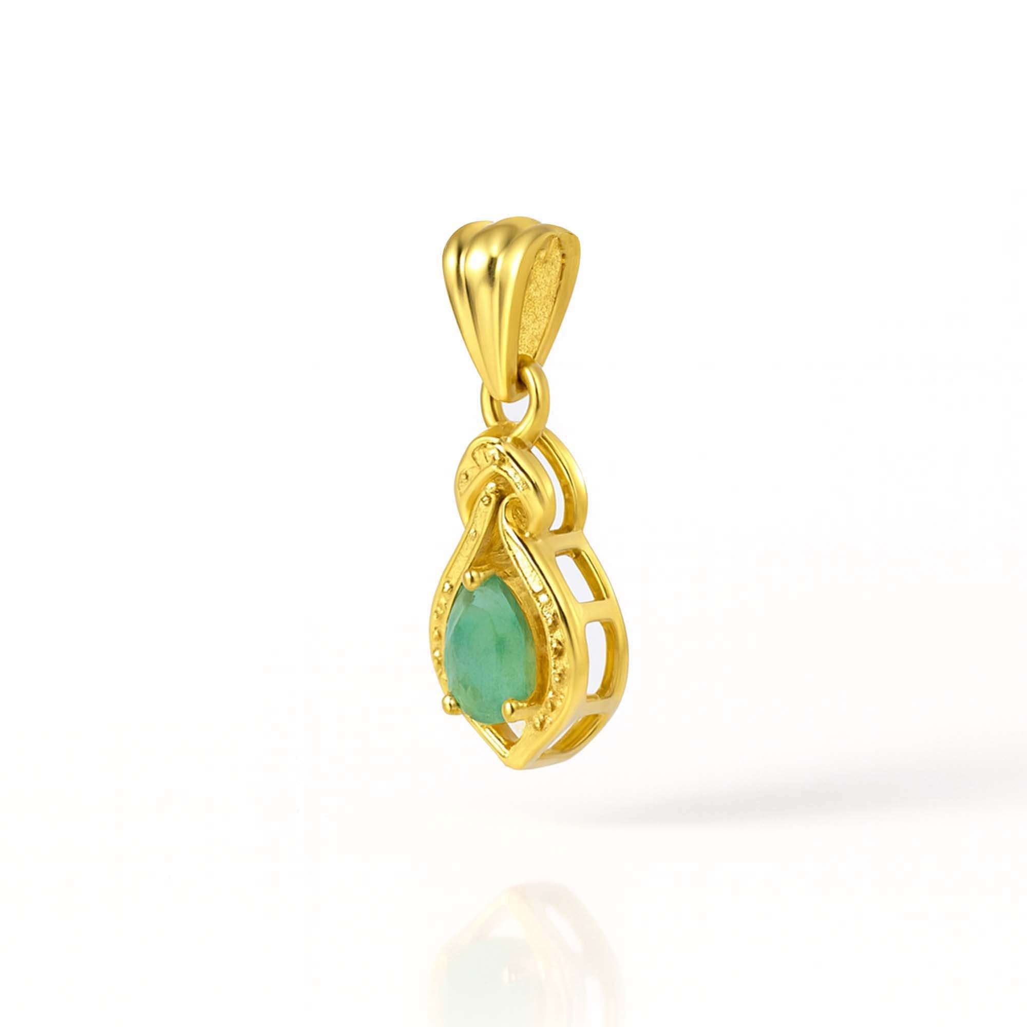 Emerald Pear Pendant with Prong Setting