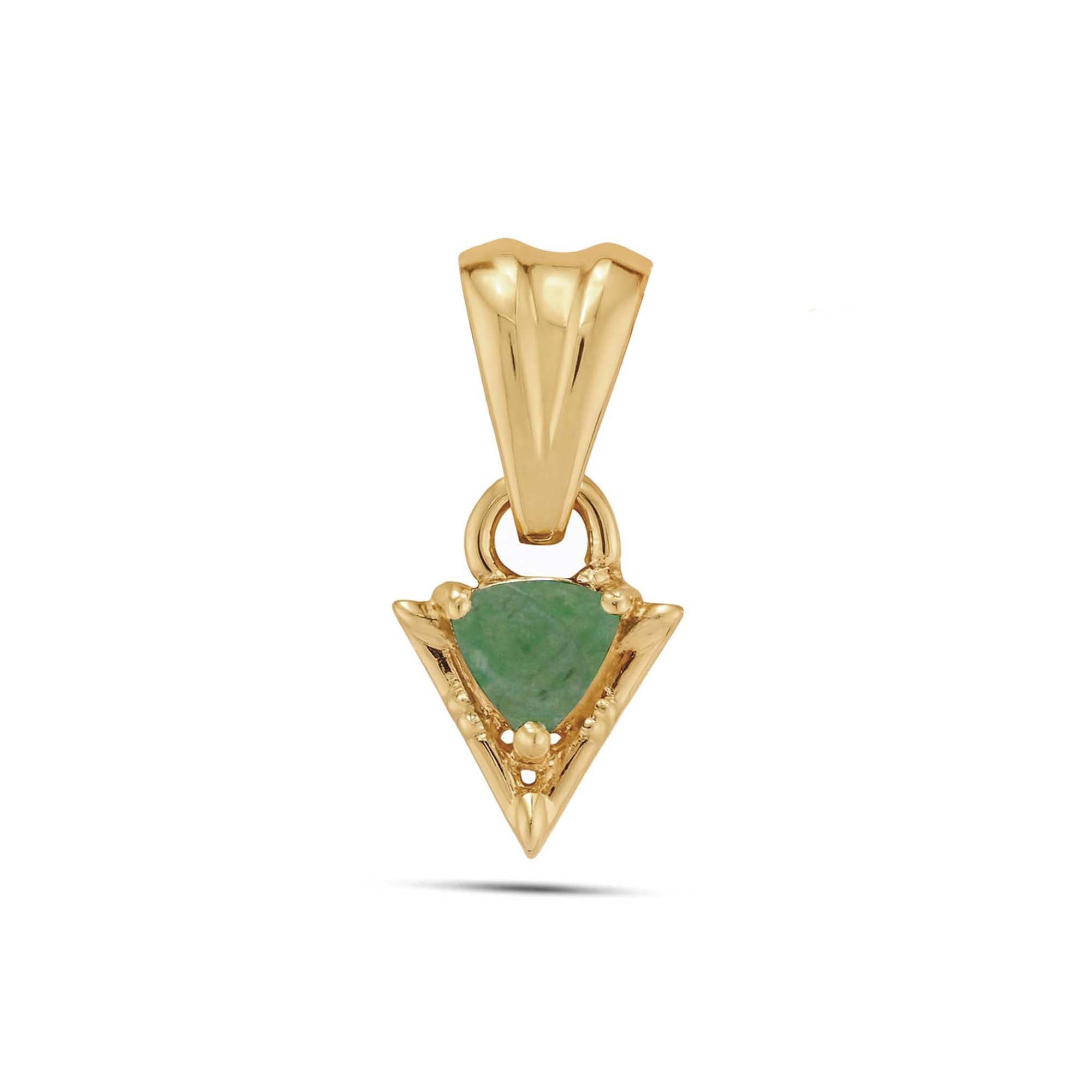 Emerald Pear Pendant with Prong Setting