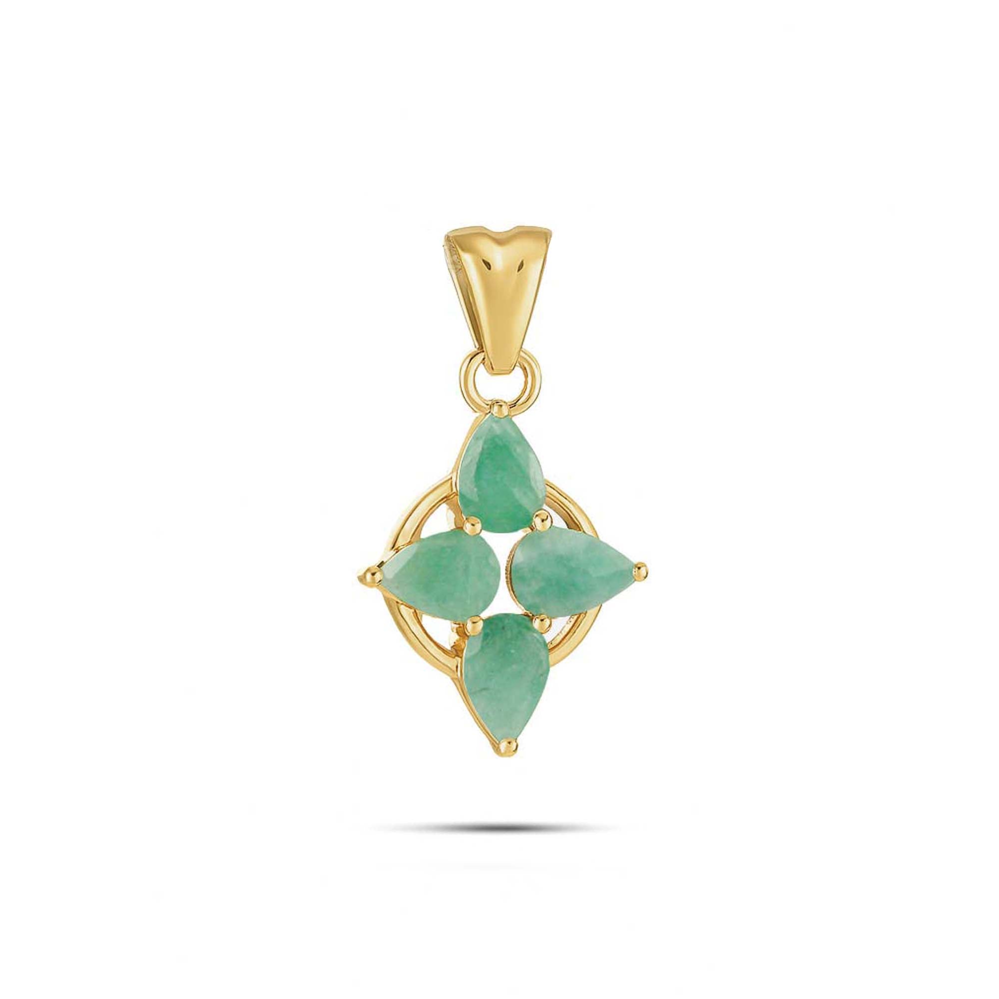 Emerald Pear Pendant with Prong Setting