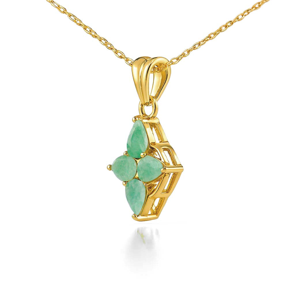 Emerald Pear Pendant with Prong Setting