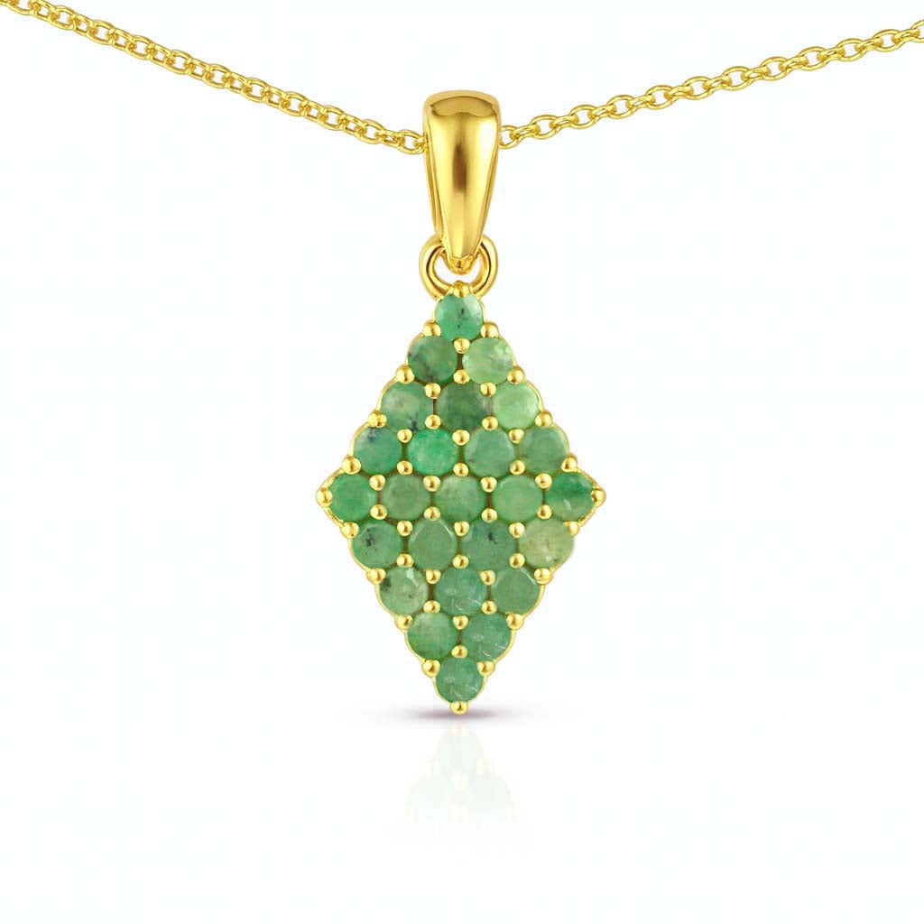 Emerald Oval Pendant with Prong Setting