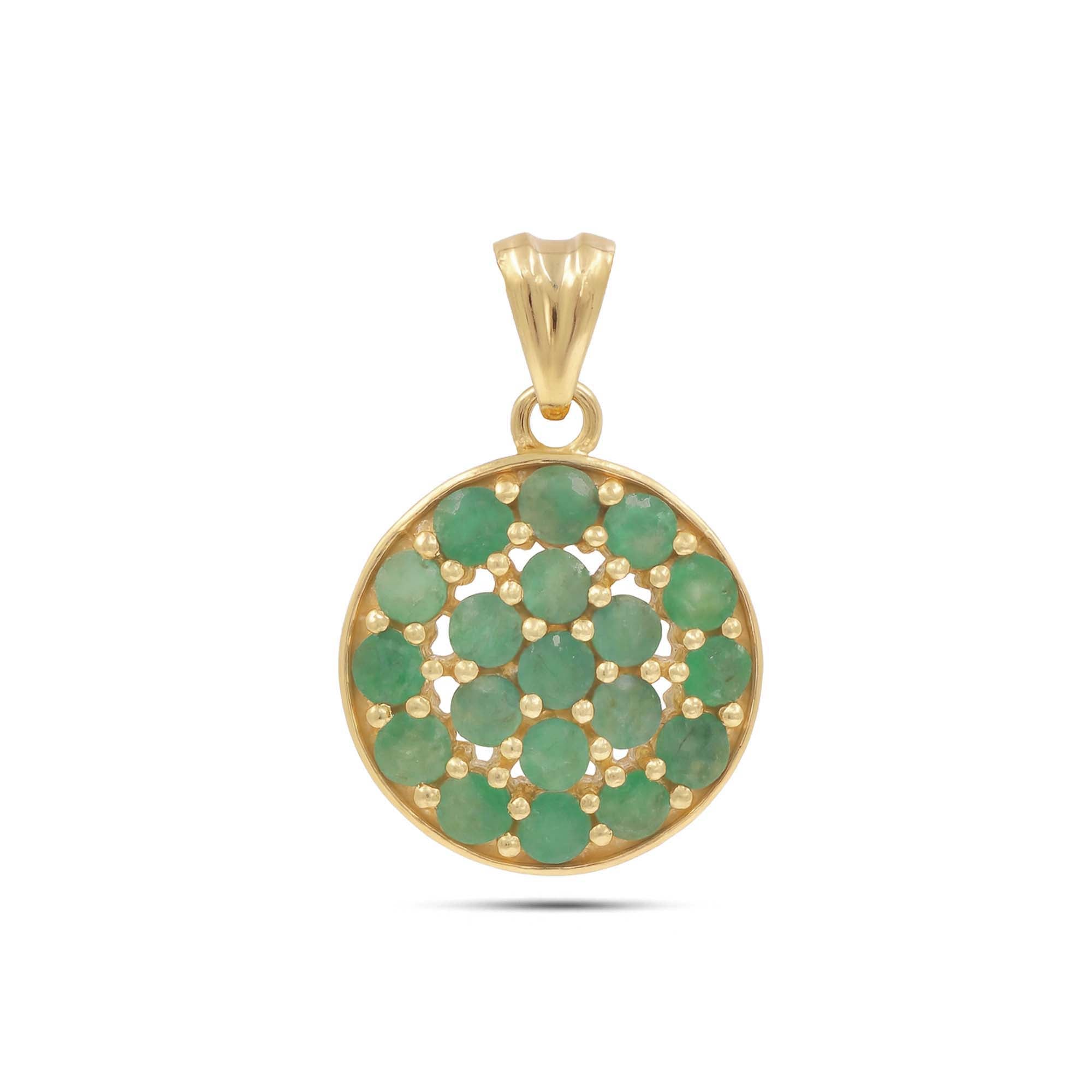 Emerald Round Pendant with Prong Setting