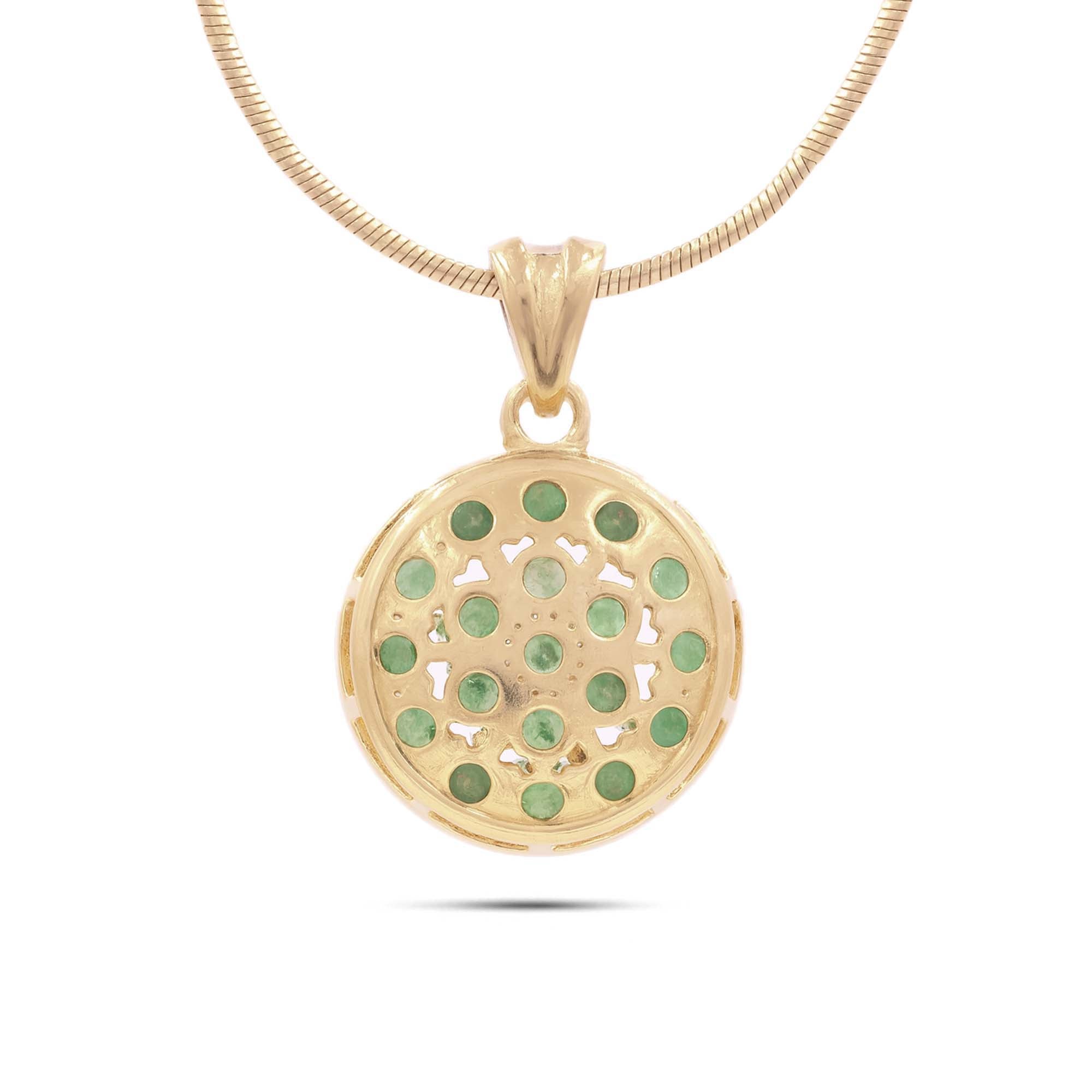 Emerald Round Pendant with Prong Setting