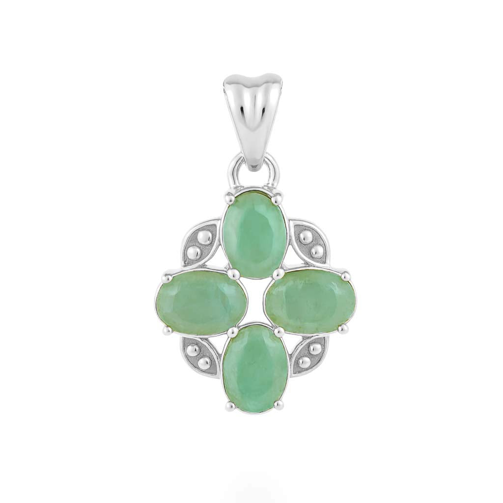 Emerald Oval Pendant with Prong Setting