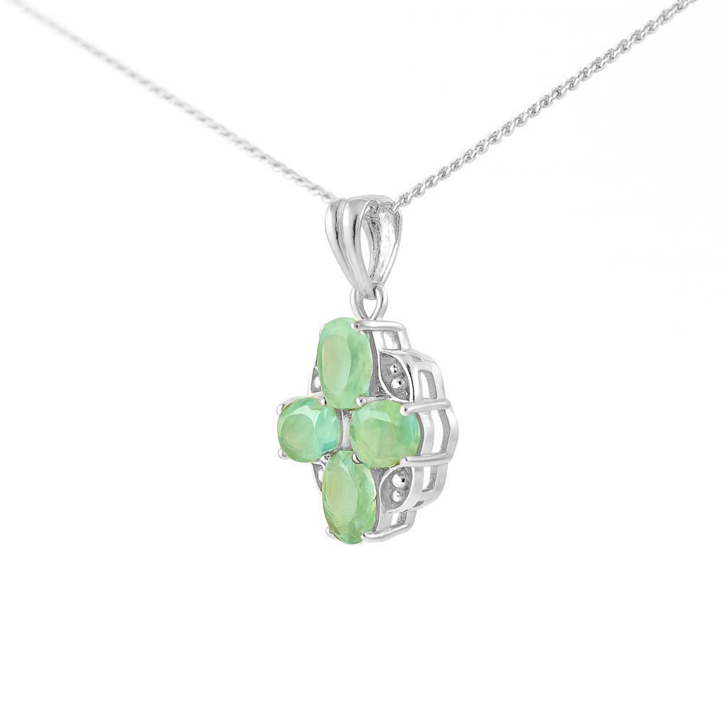 Emerald Oval Pendant with Prong Setting