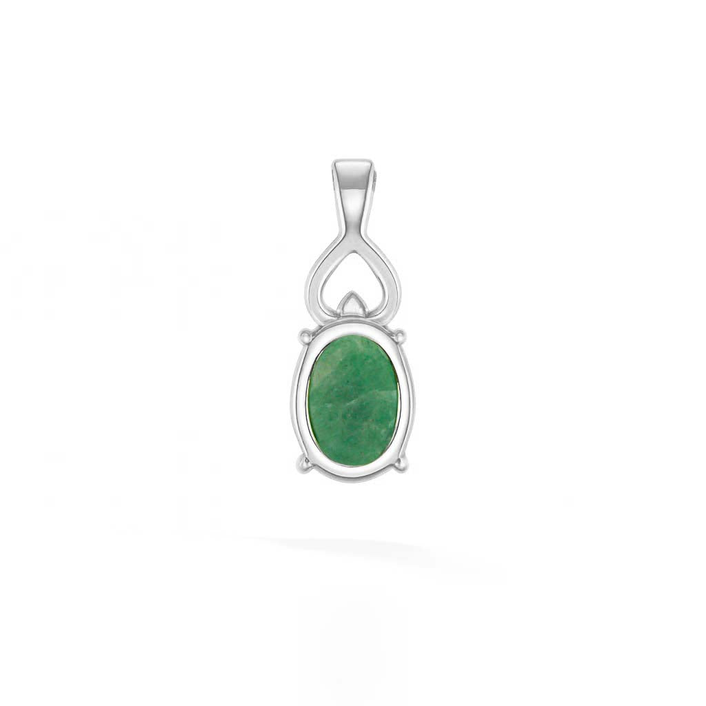 Emerald Oval Pendant with Prong Setting