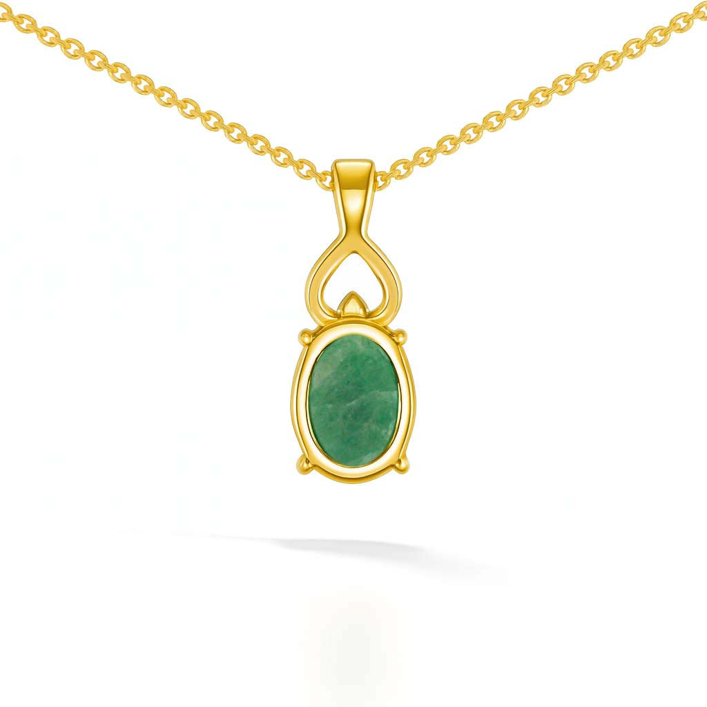 Emerald Oval Pendant with Prong Setting