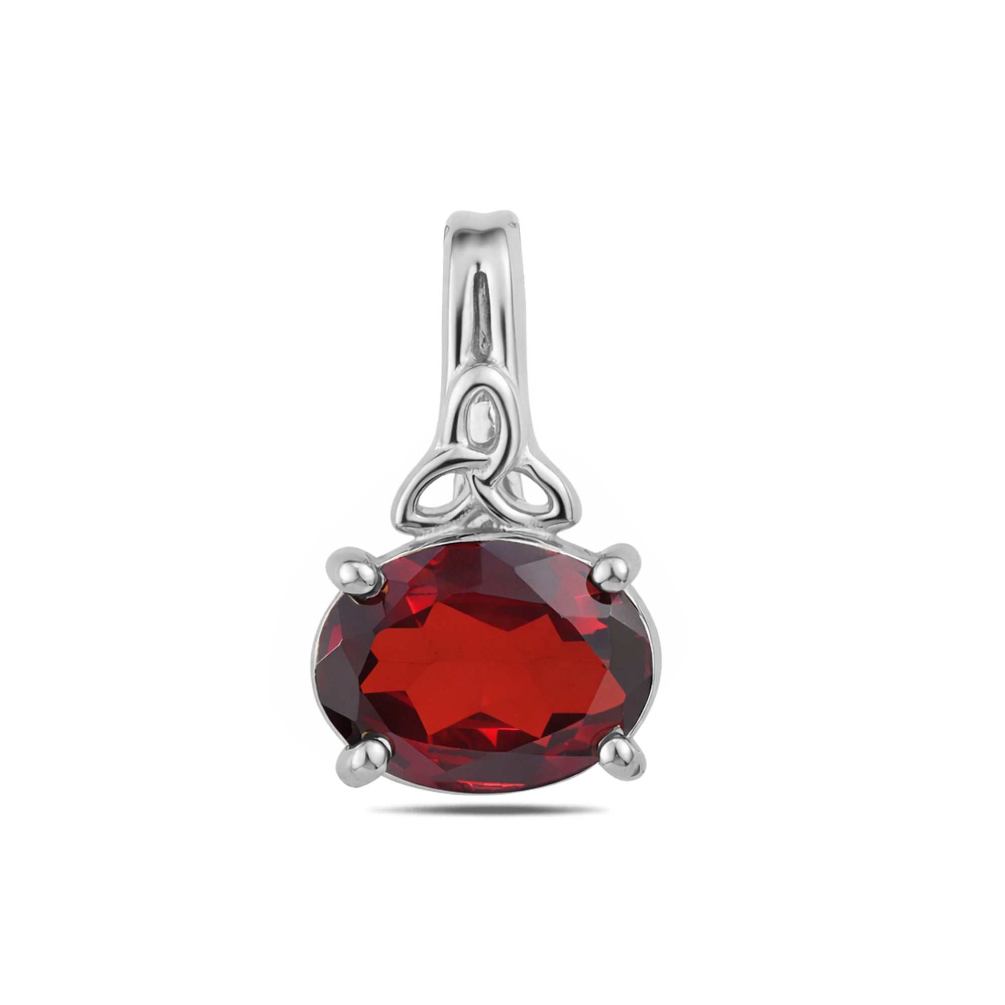 Garnet Pendant Oval with Prong Setting