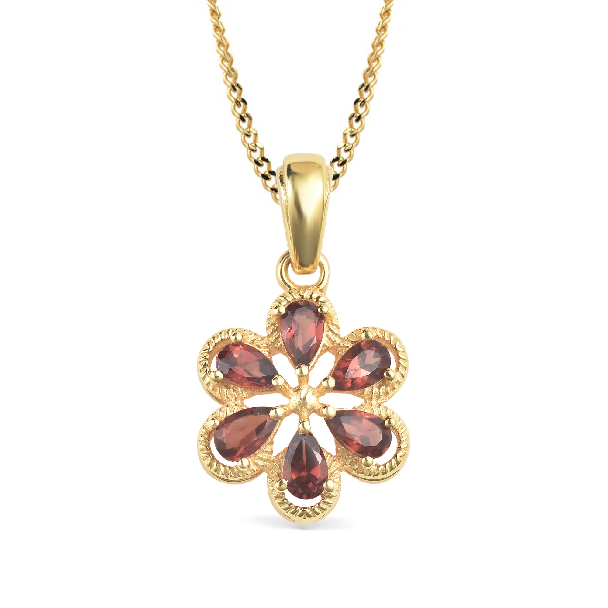 Garnet Pendant Pear with Prong Setting