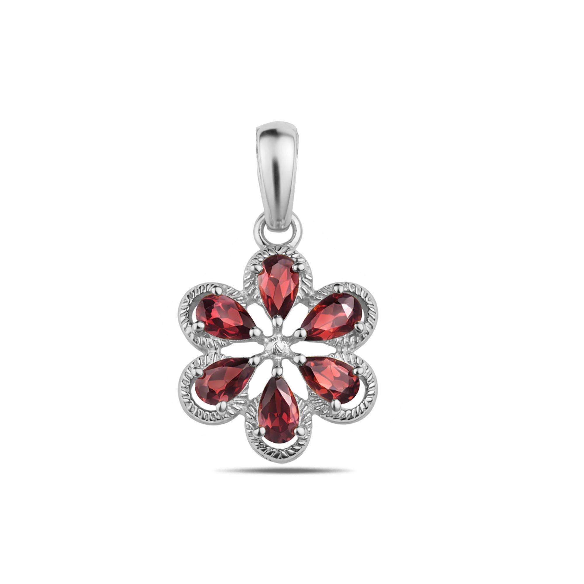 Garnet Pendant Pear with Prong Setting